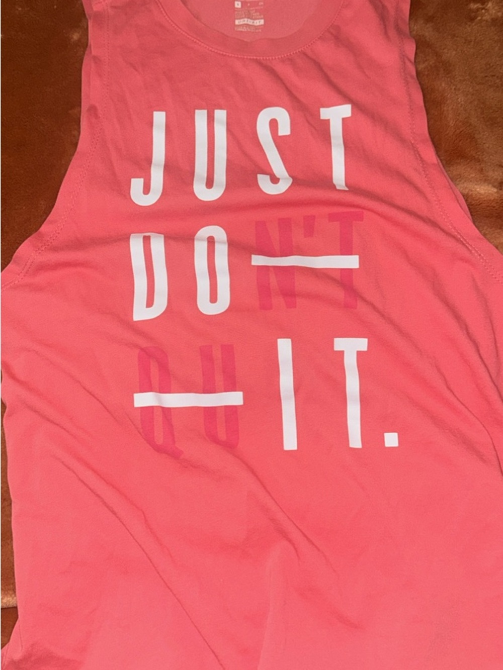 Nike Coral Dri-FIT Tee with White Logo